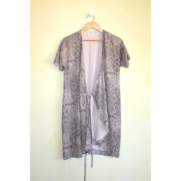 Aritzia Babaton Wallace Animal Print Wrap Mini Dress Size Small Short sleeve - Picture 9 of 12
